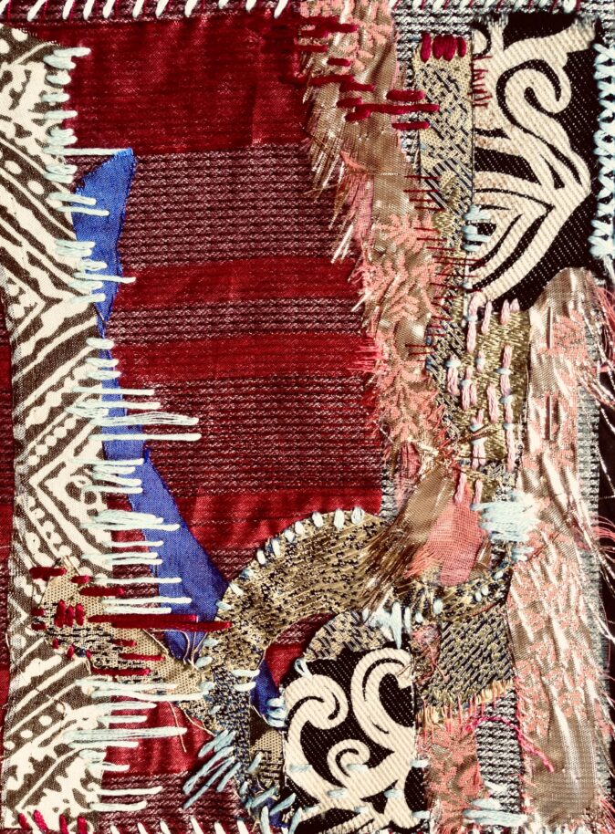 Création textile mélange de tissus haute couture.